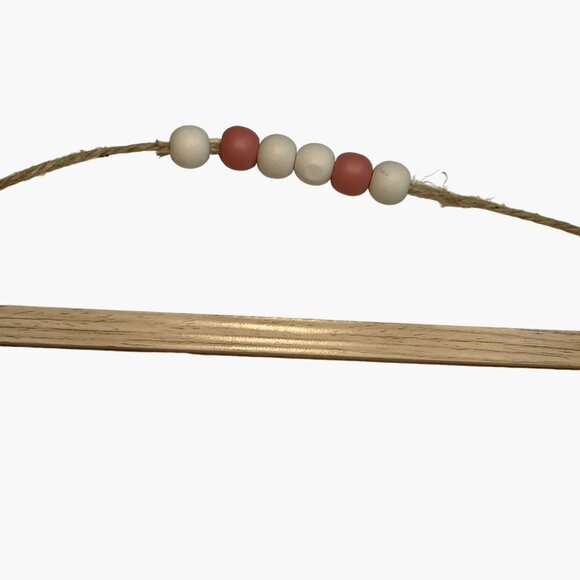 Aloha Flamingo Sign Hanging Wall Decor  Beaded String Pink White Beachy Coastal - Picture 2 of 6